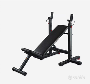 Panca inclinabile + pesi per 40 kg + bilanciere