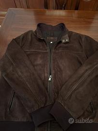 Giacca in pelle scamosciata  marrone Combipel