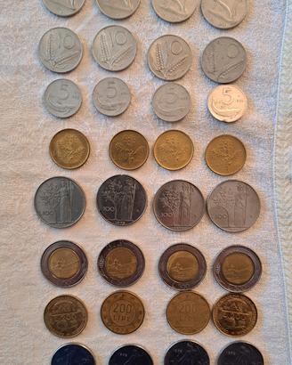 monete in lire ed alcune europee di vario taglio