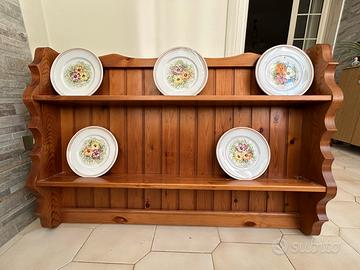 Piattaia rustica in legno massello vintage