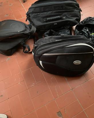 Borse laterali + borsa centrale moto