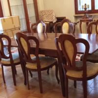 Tavolo + 6 sedie, legno massello