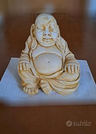 Statua Buddha felice Budai pietra/cemento 8 kg