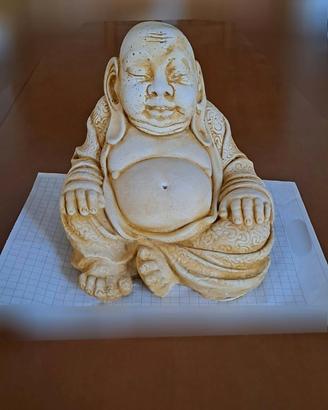 Statua Buddha felice Budai pietra/cemento 8 kg
