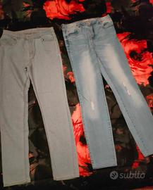 Due jeans vita alta 