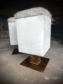 Sgabello pouf pelle.