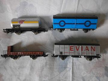 LIMA-H0 : 4 VAGONI Merci anni '70 - Ruote Metallo