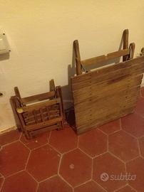 Piacevole sedia pieghevole e tavolo