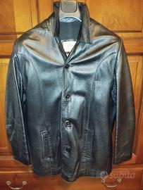Giacca in pelle nera Uomo Vintage