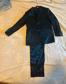 Completo Elegante Uomo 4 Pezzi Nero Lucido 8/12ann