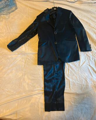 Completo Elegante Uomo 4 Pezzi Nero Lucido 8/12ann