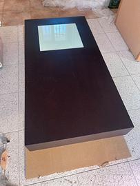 Tavolino da salotto in legno e vetro