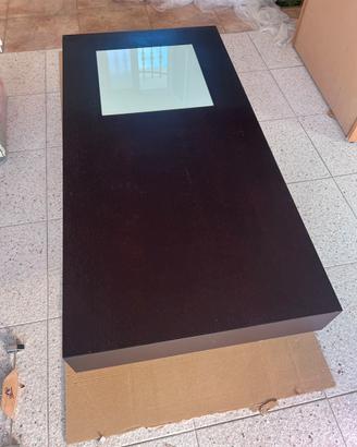 Tavolino da salotto in legno e vetro