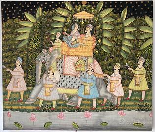 Quadro batik dipinto a mano su tela.