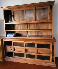 Credenza con vetrina in teak