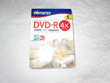 5 DVD-R nuovi Memorex e 2 DVD-RW Sony e Imation