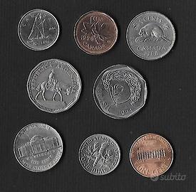 8 monete  ARGENTINA BRASILE CANADA USA