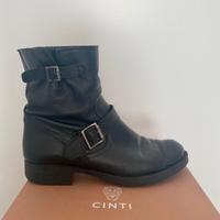 Stivaletti neri in pelle con fibbia da donna, n 40