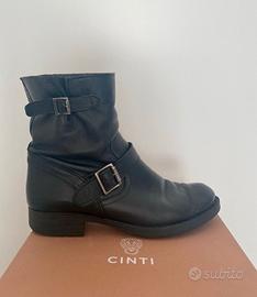 Stivaletti neri in pelle con fibbia da donna, n 40