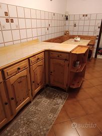 credenza ad angolo legno di pino