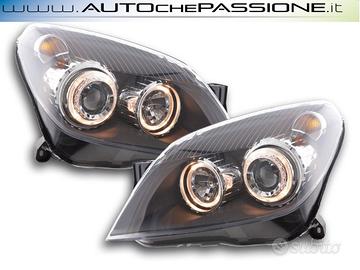 Gruppi ottici anteriori ANGEL EYES neri per OPEL A