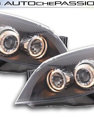 Gruppi ottici anteriori ANGEL EYES neri per OPEL A