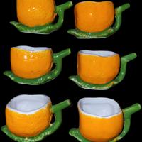 6 tazzine in ceramica ocra da collezione 