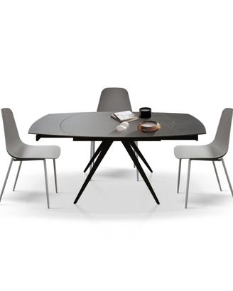 Tavolo rotante Allungabile ceramica bianco  grigio