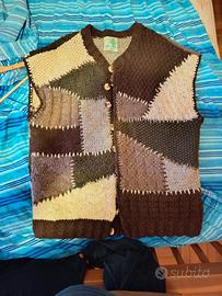 gilet tirolese   lana grezza  tg54