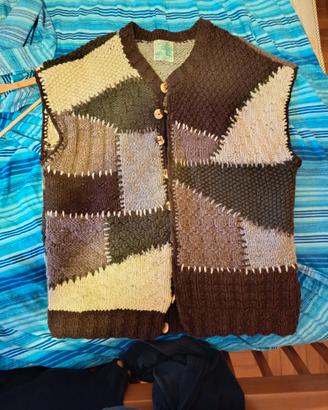 gilet tirolese   lana grezza  tg54