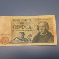 REP. ITALIANA BANCONOTA LIRE 5000 COLOMBO - 5/1971