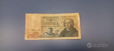REP. ITALIANA BANCONOTA LIRE 5000 COLOMBO - 5/1971