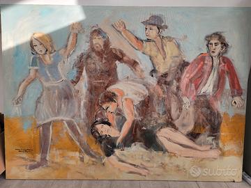 lotto di 4 dipinti 180x250 grandi dimensioni TIHI