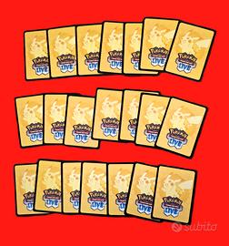 Lotto 21 codici Pokémon GCC TCG Online Live 2026