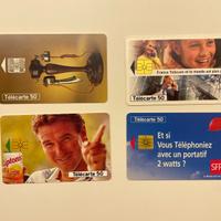 Lotto 4 carte schede telefoniche FRANCIA France