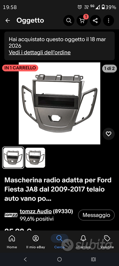 Supporto Per Autoradio 12.3” Con Mascherina Per Ford Fiesta 2009-2014 – Cornice 2 DIN Per Pannello Video E Lettore Audio, KMAGE