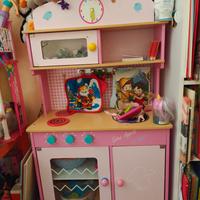 cucinetta giocattolo+accessori+cassa da supermerca