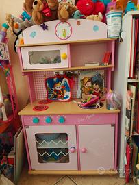 cucinetta giocattolo+accessori+cassa da supermerca