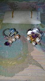 Anelli anni '90 argento 925 con pietre e perline.