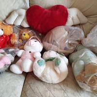 8 peluche giochi pupazzi cuore orso coniglio zaino