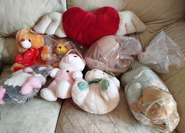 8 peluche giochi pupazzi cuore orso coniglio zaino