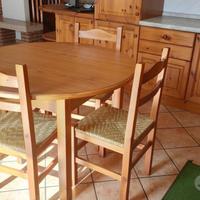 Tavolo legno + 6 sedie stile rustico