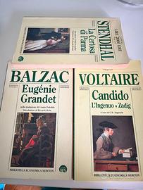 libri di Balzac, Voltaire e Stendhal