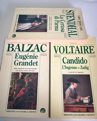 libri di Balzac, Voltaire e Stendhal