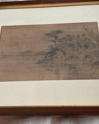 Disegno su carta originale firmato Eugenio Gignous