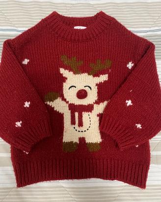 Maglione bambina/o Zara tema natalizio tg. 2y/86cm