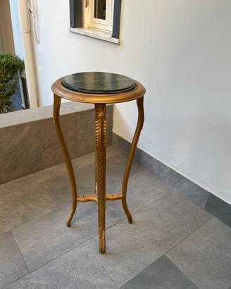 Portavaso classico dorato con piano in marmo