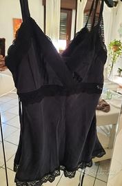 Top in seta con pizzo tg M 