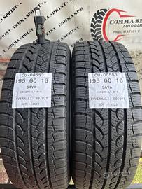2 PNEUMATICI 195/60 R16C SAVA INVERNALI 90%