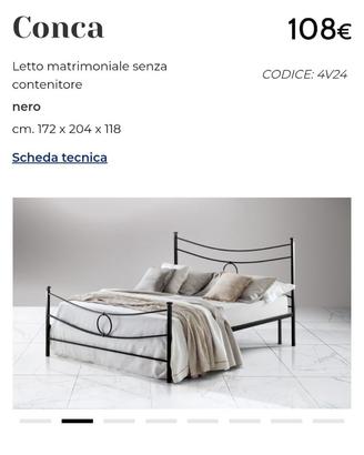 Struttura letto matrimoniale ferro battuto + rete